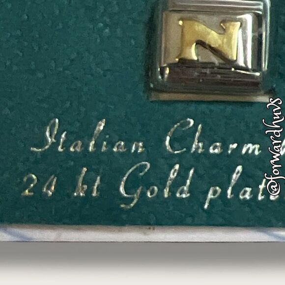 Bundle Sale 3 for $15 | Transitions Italian “N” Charm 24 Kt Gold Plated - Picture 5 of 8